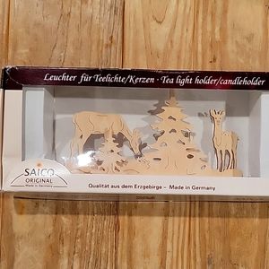 Wood 3D Winter Scene Tea Light Holder